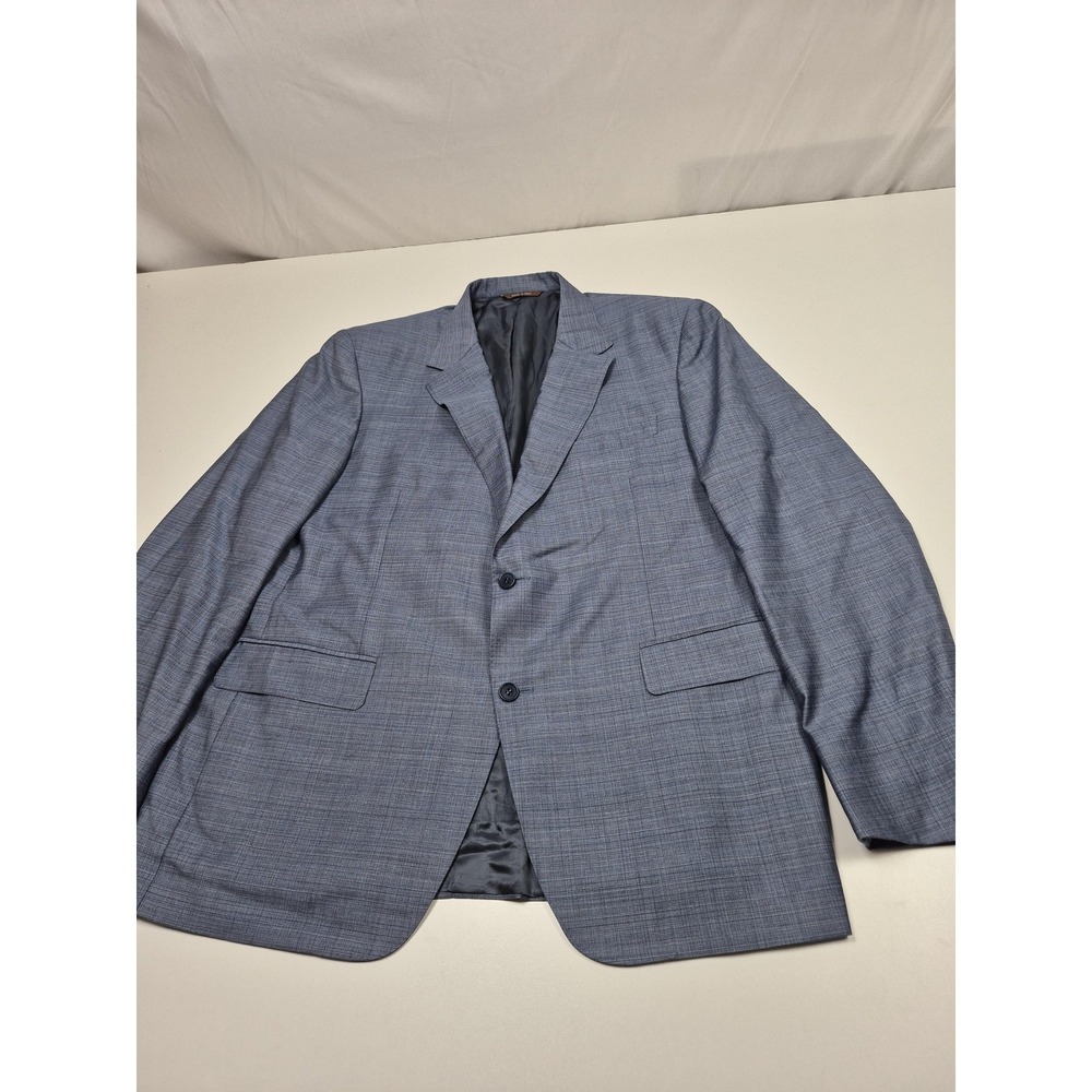 Canali Suit Jacket Mens 58R Blue Wool Check 2 Button Classic Fit Italy
